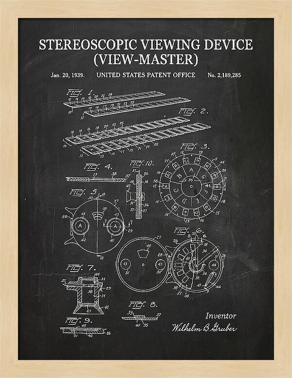 Stereoscopic Viewing Device View Master Chalkboard Patent Us2189285a
