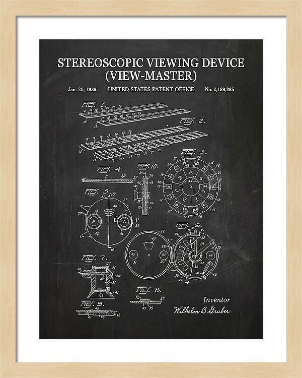 Stereoscopic Viewing Device View Master Chalkboard Patent Us2189285a