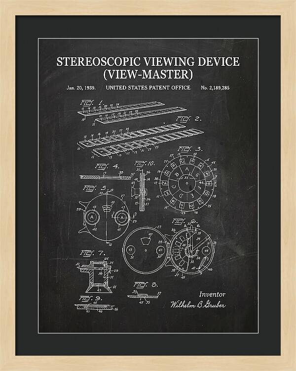 Stereoscopic Viewing Device View Master Chalkboard Patent Us2189285a