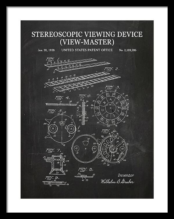 Stereoscopic Viewing Device View Master Chalkboard Patent Us2189285a