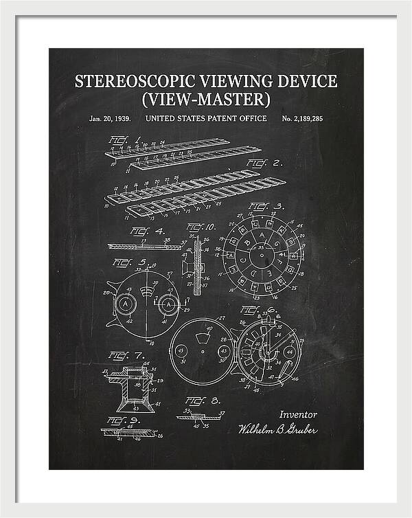 Stereoscopic Viewing Device View Master Chalkboard Patent Us2189285a