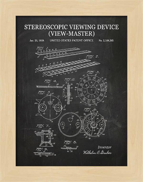 Stereoscopic Viewing Device View Master Chalkboard Patent Us2189285a