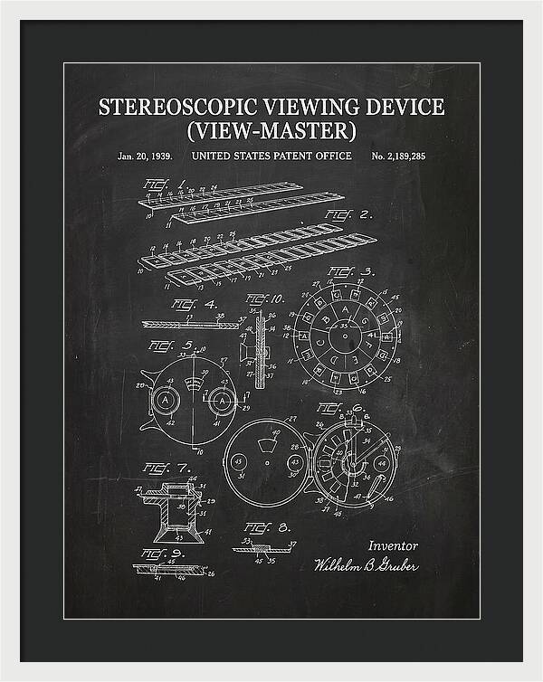 Stereoscopic Viewing Device View Master Chalkboard Patent Us2189285a