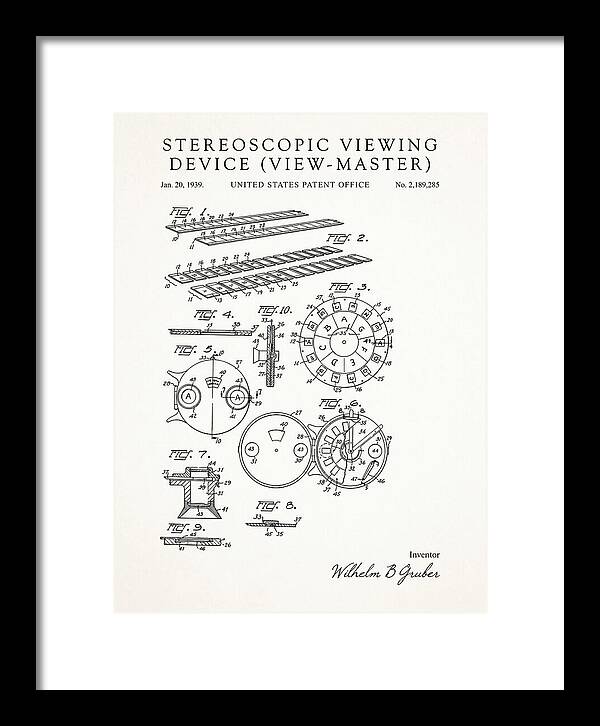 Stereoscopic Viewing Device View Master Minimalist Patent Us2189285a
