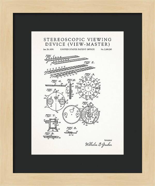 Stereoscopic Viewing Device View Master Minimalist Patent Us2189285a