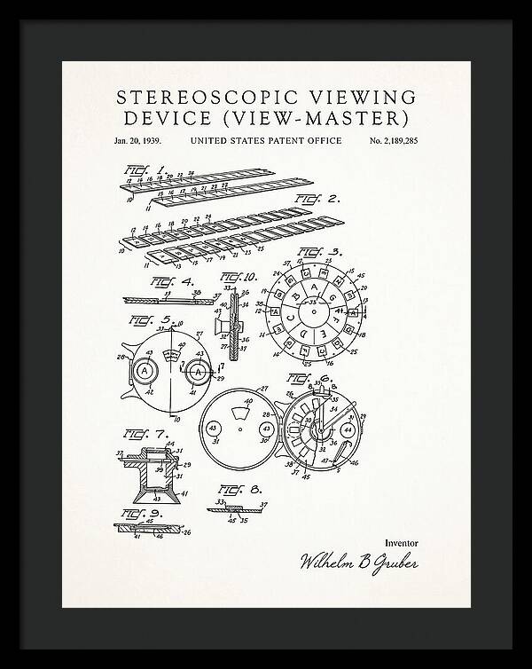 Stereoscopic Viewing Device View Master Minimalist Patent Us2189285a