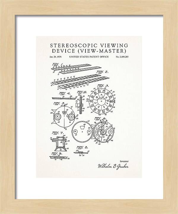 Stereoscopic Viewing Device View Master Minimalist Patent Us2189285a