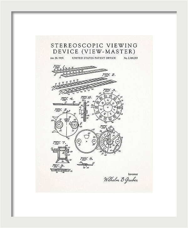 Stereoscopic Viewing Device View Master Minimalist Patent Us2189285a