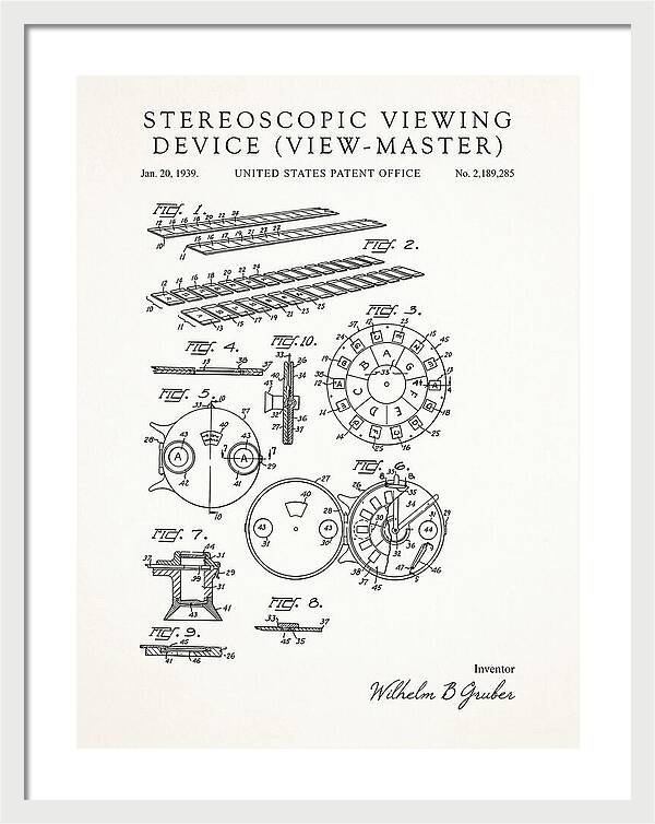 Stereoscopic Viewing Device View Master Minimalist Patent Us2189285a