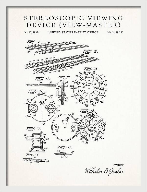 Stereoscopic Viewing Device View Master Minimalist Patent Us2189285a