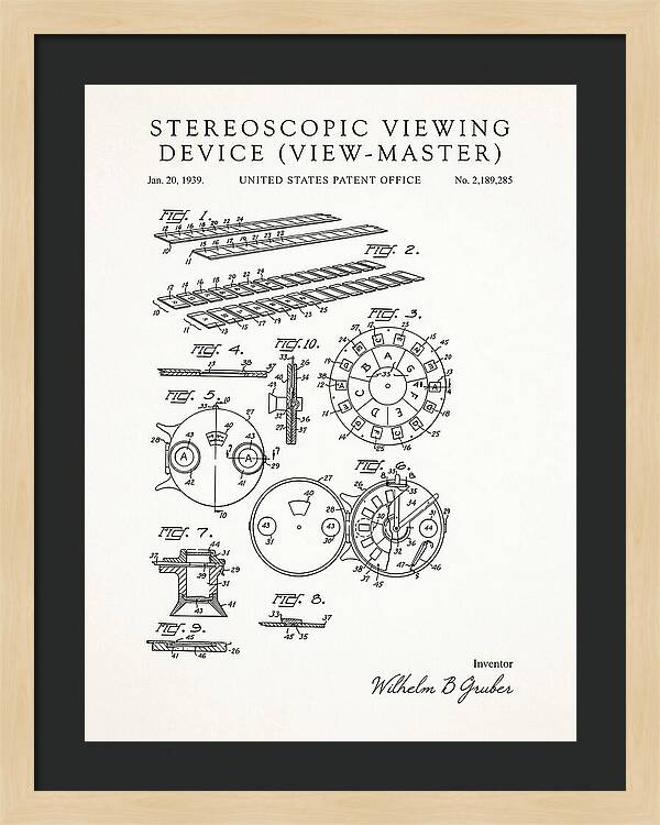 Stereoscopic Viewing Device View Master Minimalist Patent Us2189285a
