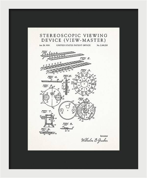 Stereoscopic Viewing Device View Master Minimalist Patent Us2189285a