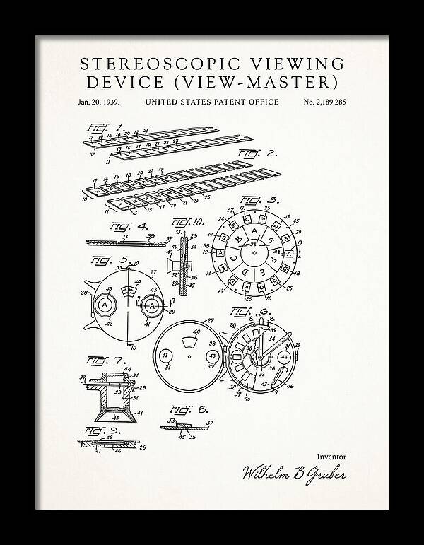 Stereoscopic Viewing Device View Master Minimalist Patent Us2189285a