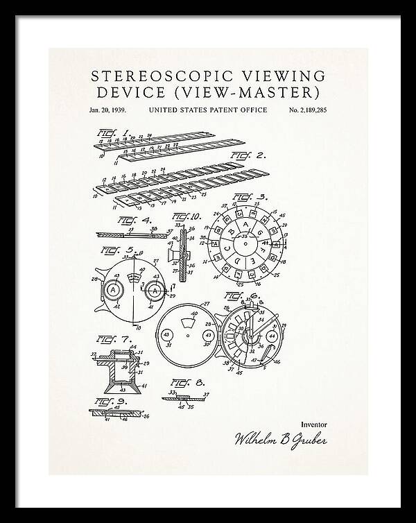 Stereoscopic Viewing Device View Master Minimalist Patent Us2189285a