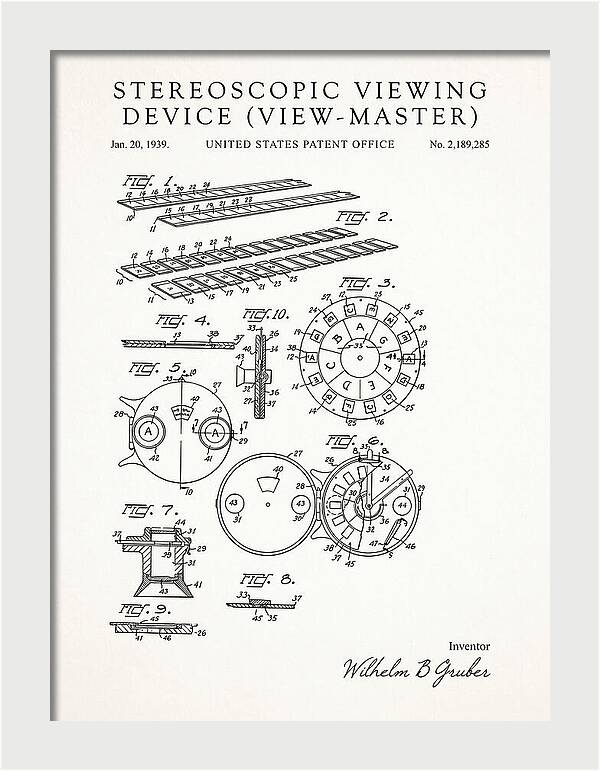 Stereoscopic Viewing Device View Master Minimalist Patent Us2189285a