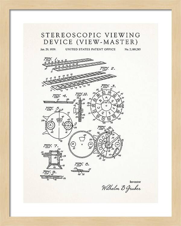 Stereoscopic Viewing Device View Master Minimalist Patent Us2189285a