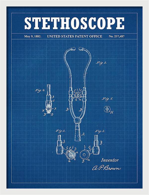 Stethoscope Blueprint Patent Us257487a