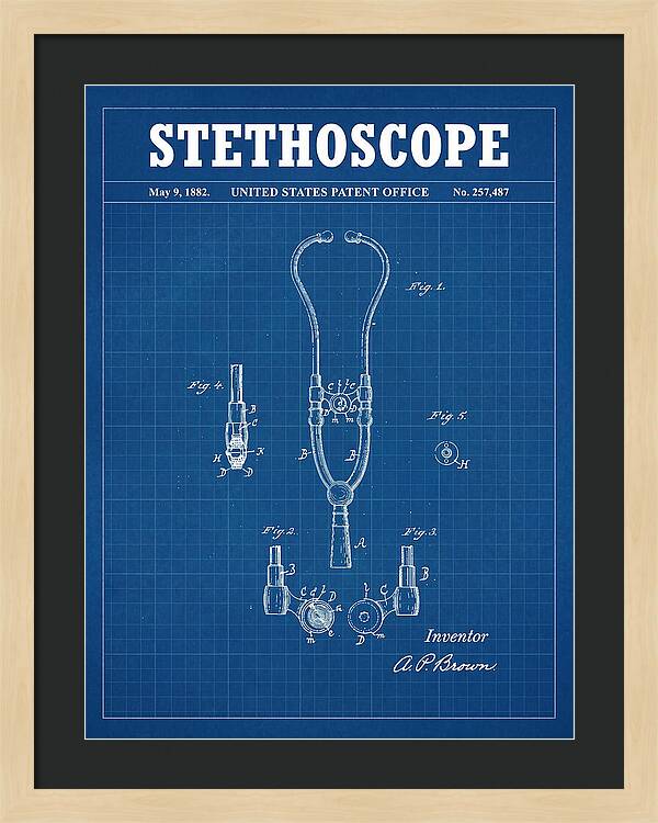 Stethoscope Blueprint Patent Us257487a