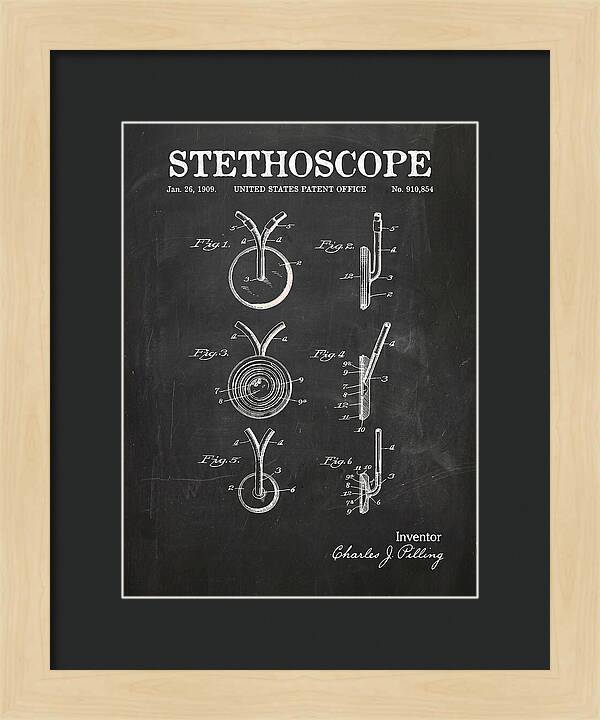 Stethoscope Chalkboard Patent Us910854a