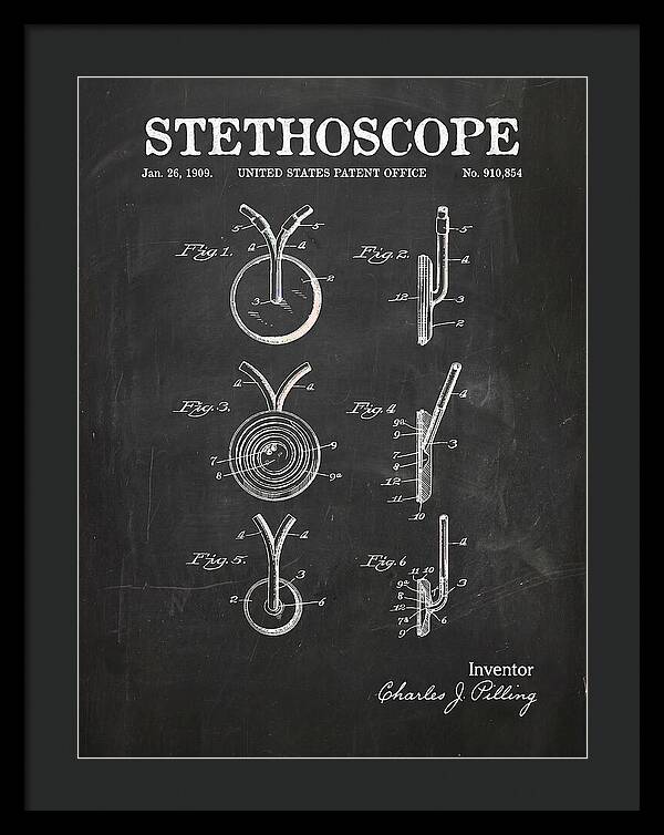 Stethoscope Chalkboard Patent Us910854a