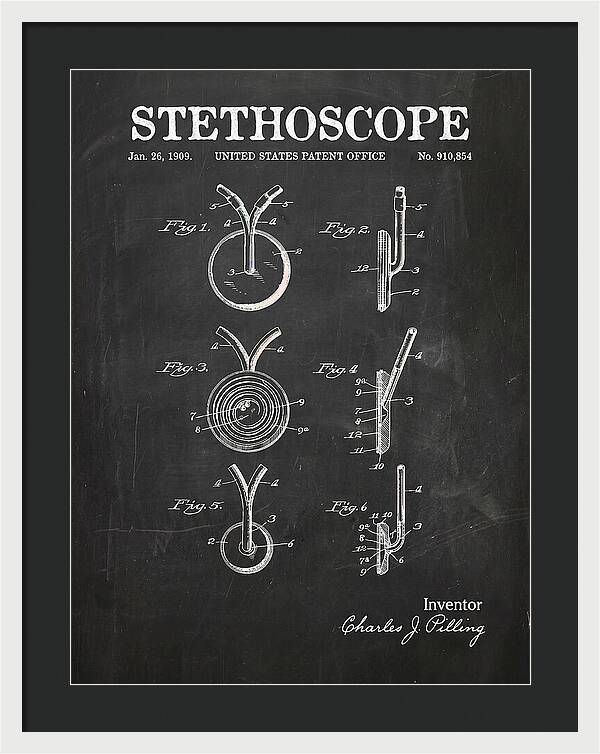 Stethoscope Chalkboard Patent Us910854a