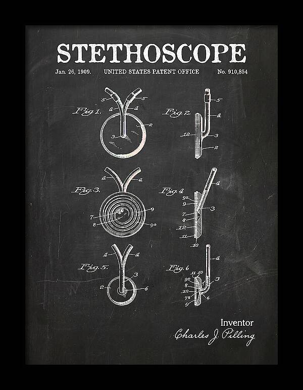 Stethoscope Chalkboard Patent Us910854a