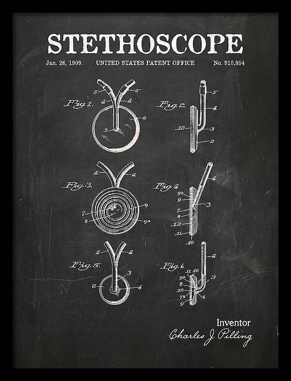 Stethoscope Chalkboard Patent Us910854a