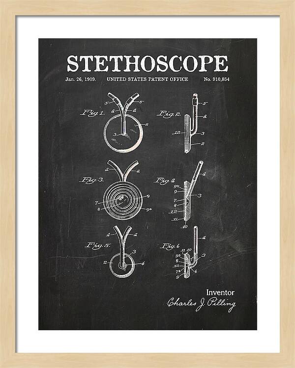 Stethoscope Chalkboard Patent Us910854a