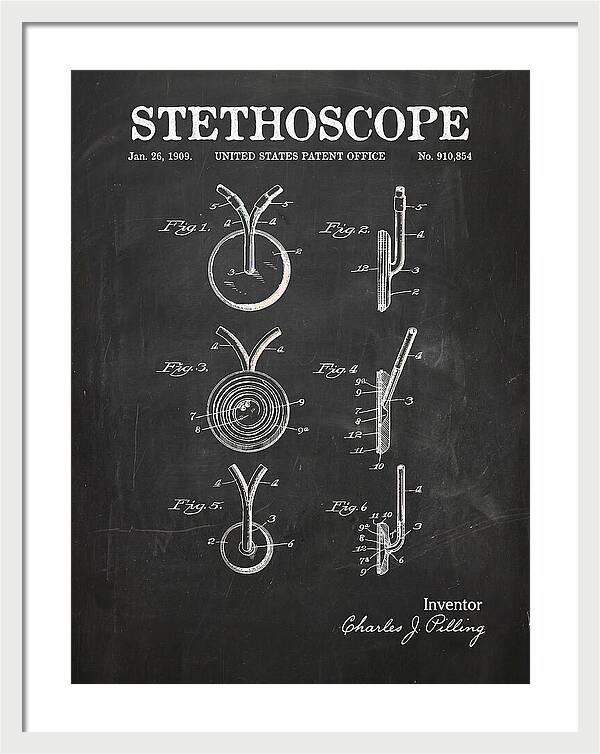 Stethoscope Chalkboard Patent Us910854a