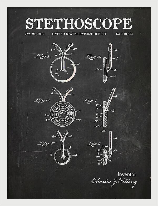 Stethoscope Chalkboard Patent Us910854a