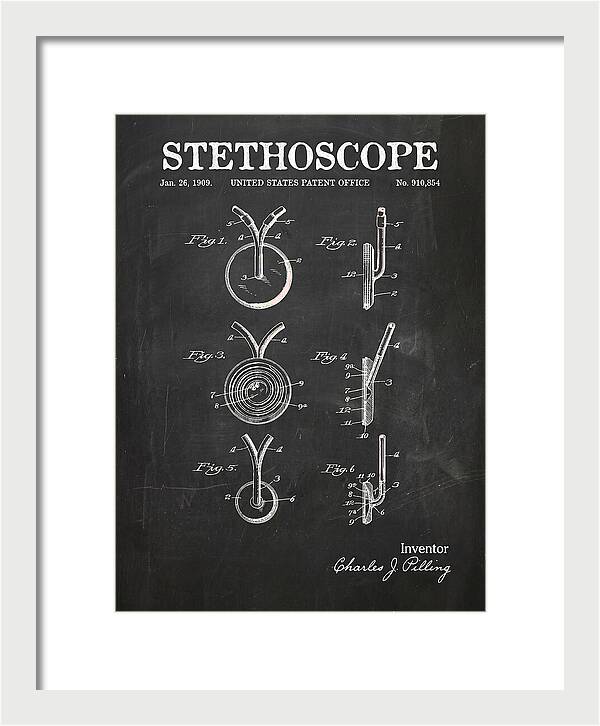 Stethoscope Chalkboard Patent Us910854a