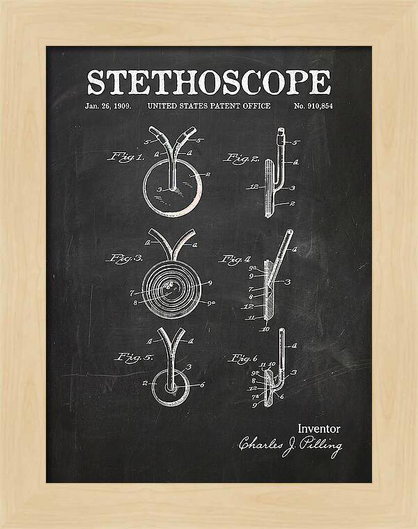 Stethoscope Chalkboard Patent Us910854a