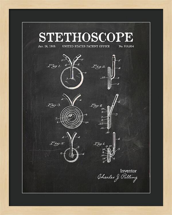 Stethoscope Chalkboard Patent Us910854a