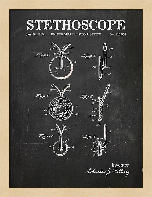 Stethoscope Chalkboard Patent Us910854a