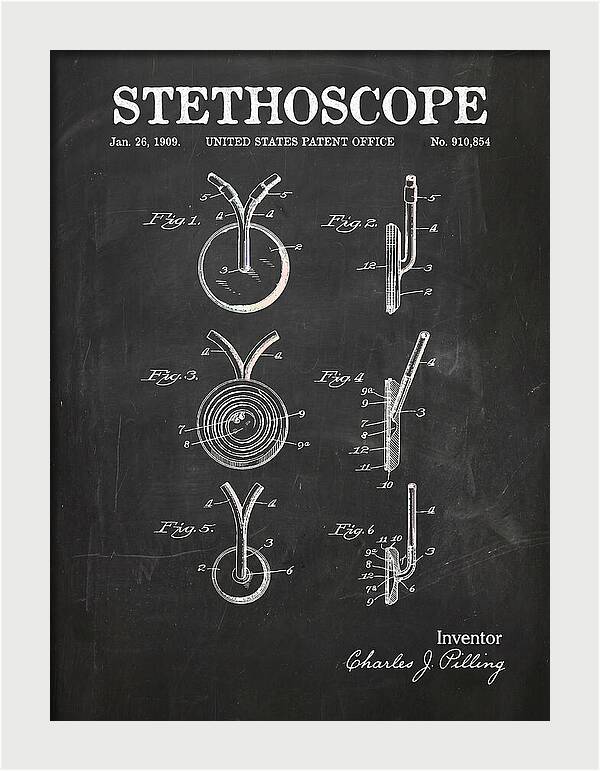 Stethoscope Chalkboard Patent Us910854a