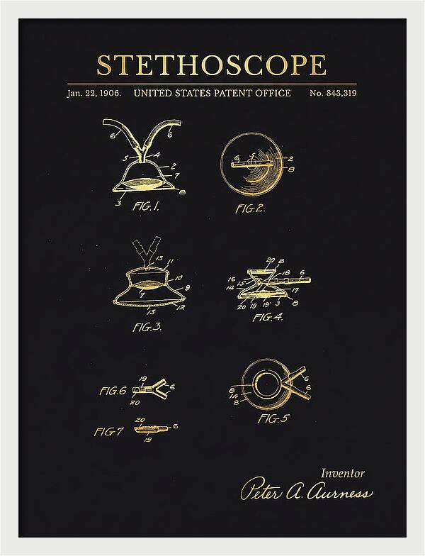 Stethoscope Gold Patent Us843319a