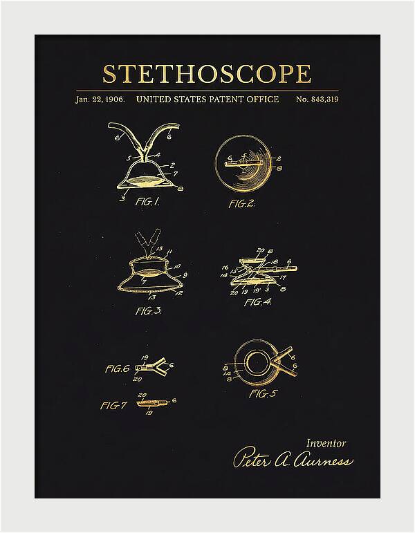 Stethoscope Gold Patent Us843319a