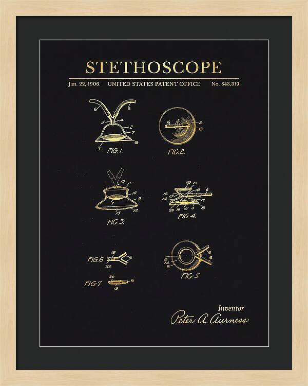 Stethoscope Gold Patent Us843319a