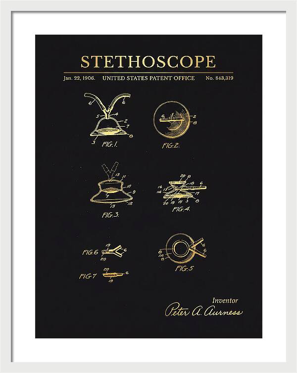 Stethoscope Gold Patent Us843319a