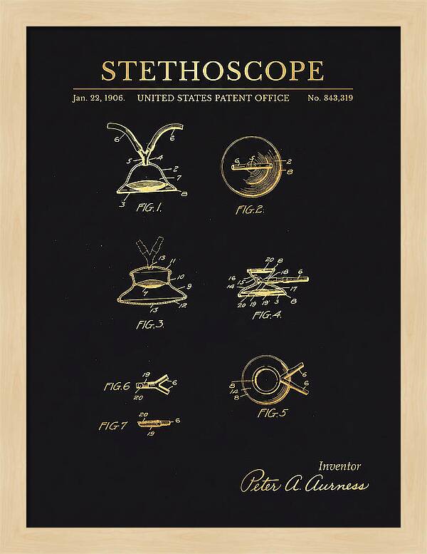 Stethoscope Gold Patent Us843319a