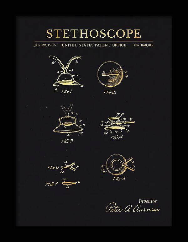 Stethoscope Gold Patent Us843319a