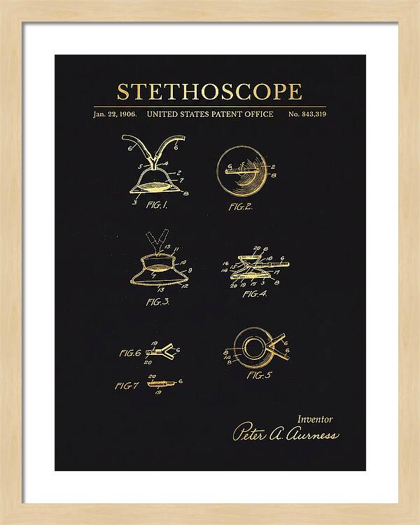 Stethoscope Gold Patent Us843319a