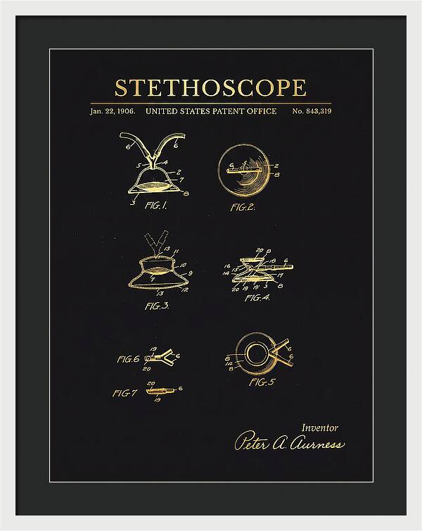 Stethoscope Gold Patent Us843319a