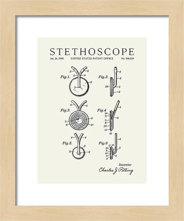 Stethoscope Minimalist Patent Us910854a