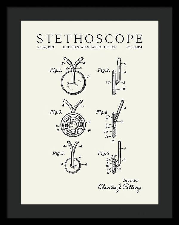 Stethoscope Minimalist Patent Us910854a