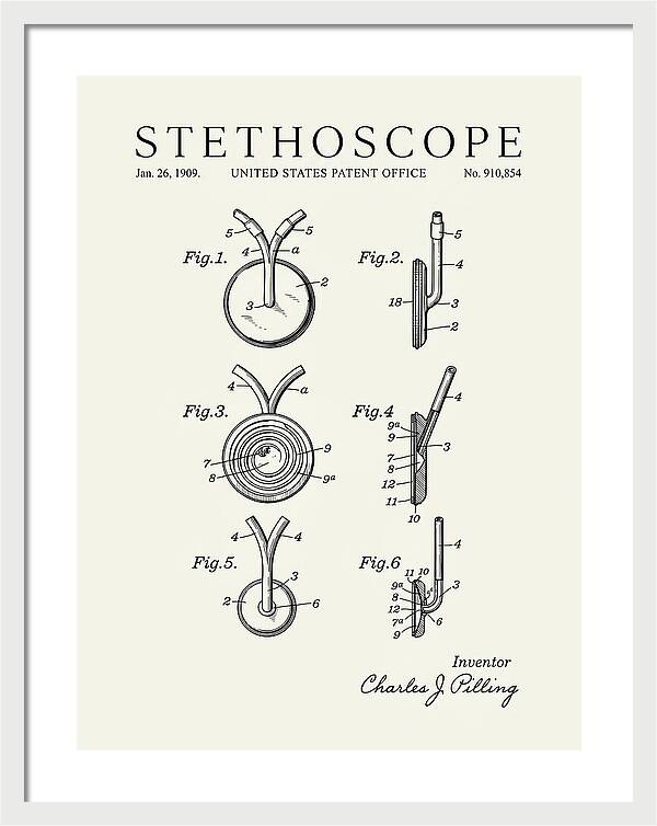 Stethoscope Minimalist Patent Us910854a