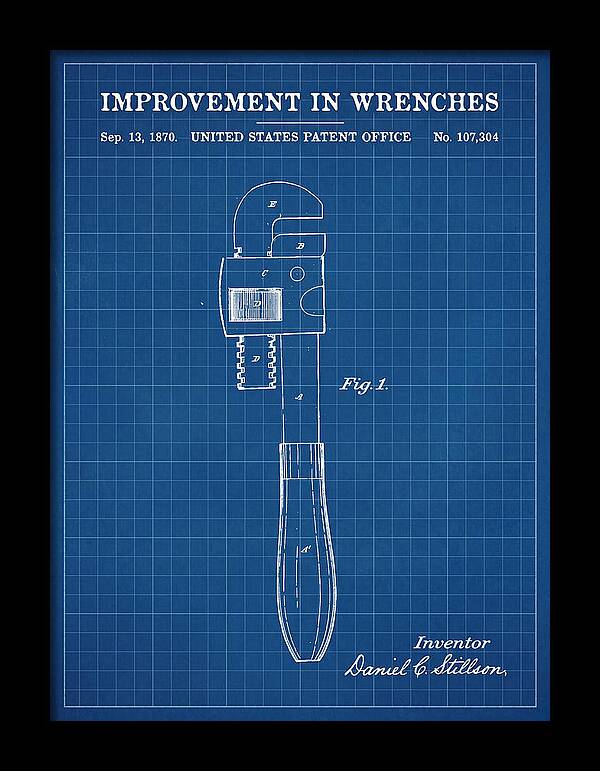 Stillson Pipe Wrench Stillson Blueprint Patent Us107304a