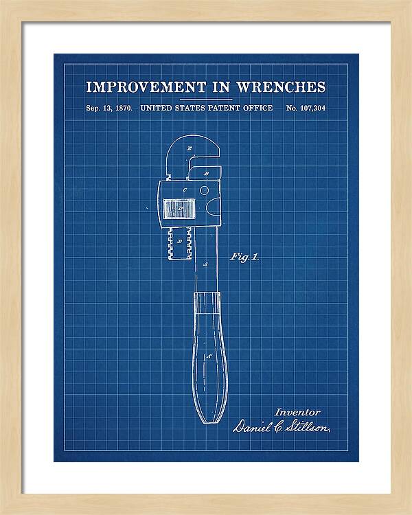 Stillson Pipe Wrench Stillson Blueprint Patent Us107304a