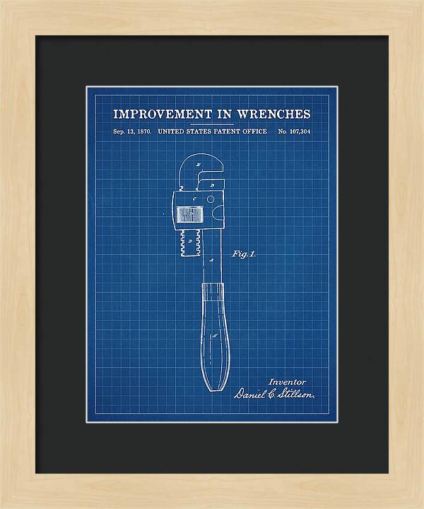 Stillson Pipe Wrench Stillson Blueprint Patent Us107304a