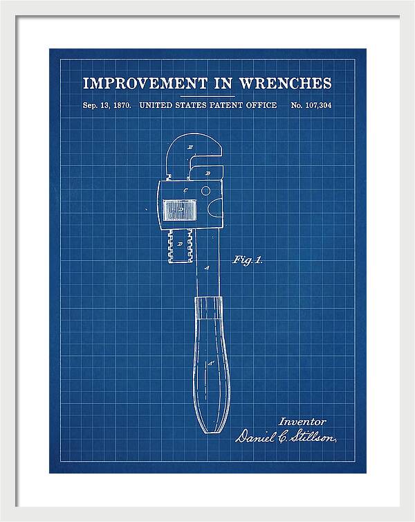 Stillson Pipe Wrench Stillson Blueprint Patent Us107304a